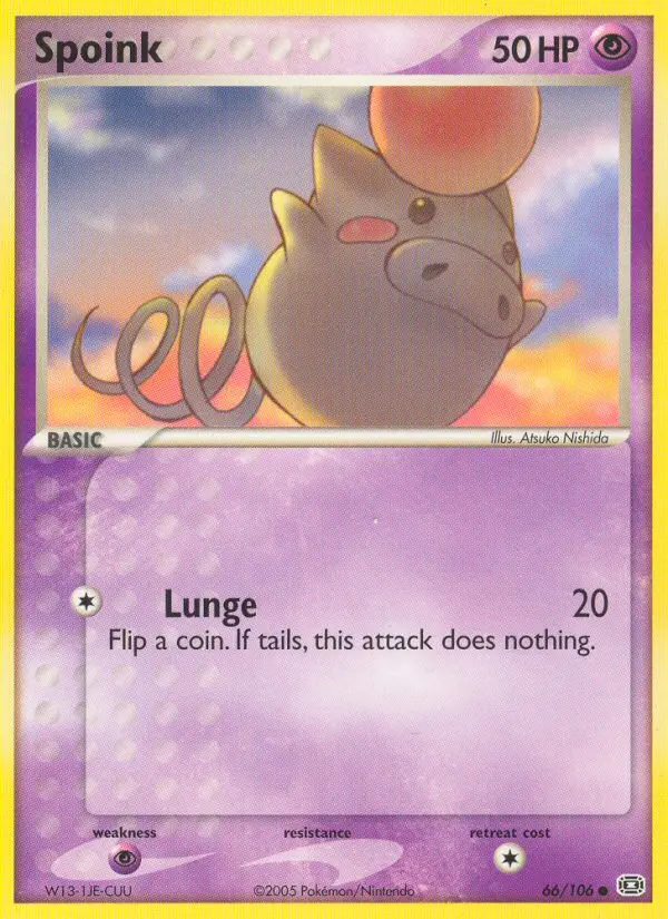 Spoink Common Pokemon card #66 from Emerald