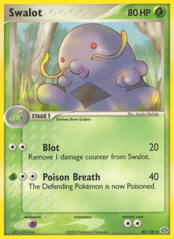 Swalot Uncommon Pokemon card #40 from Emerald
