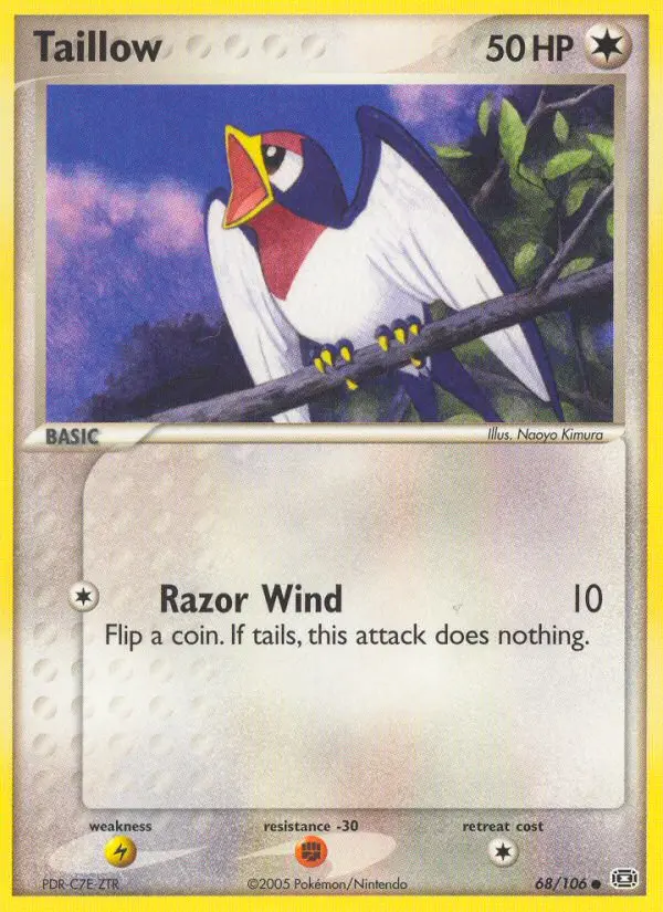 Taillow Common Pokemon card #68 from Emerald