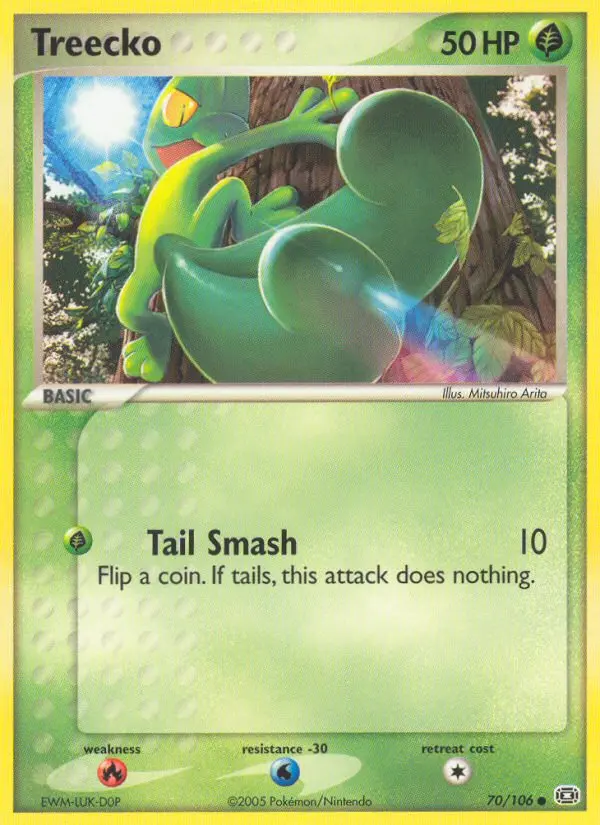 Treecko Common Pokemon card #70 from Emerald