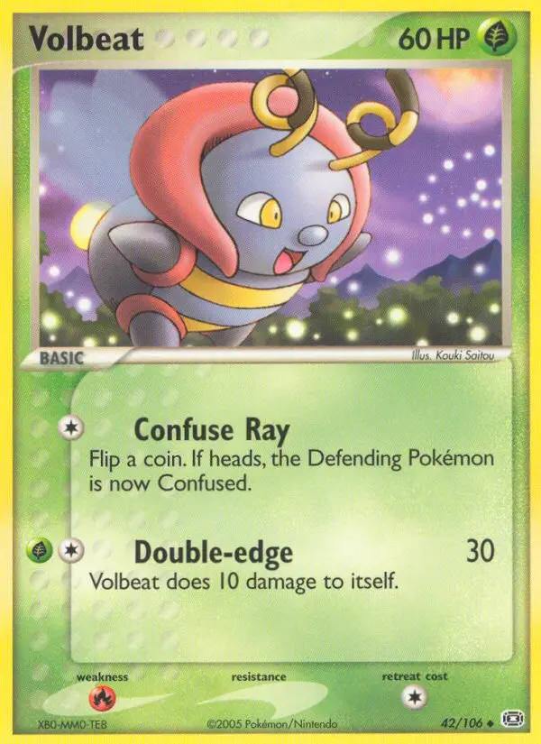Volbeat Uncommon Pokemon card #42 from Emerald