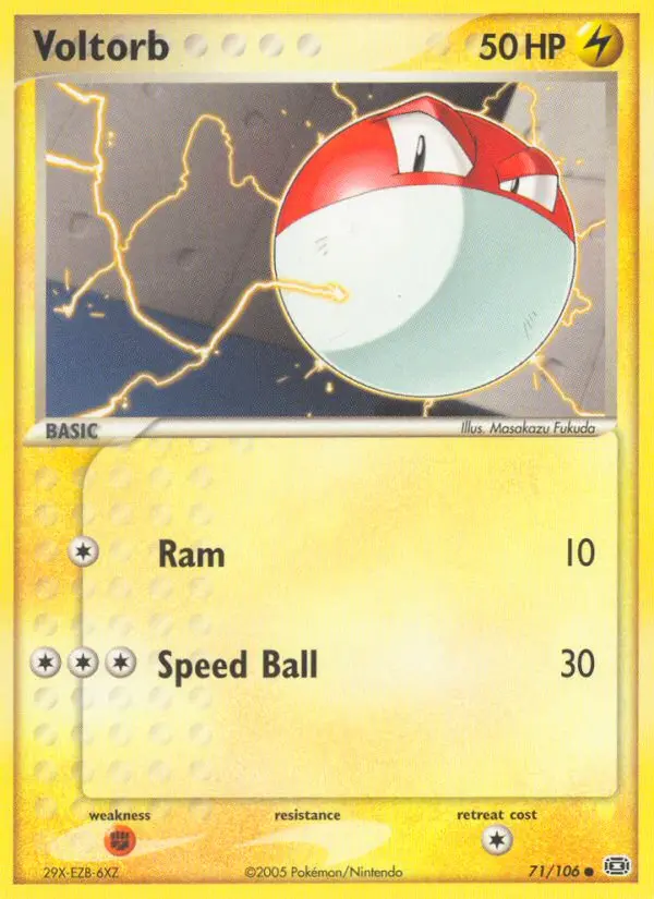 Voltorb Common Pokemon card #71 from Emerald