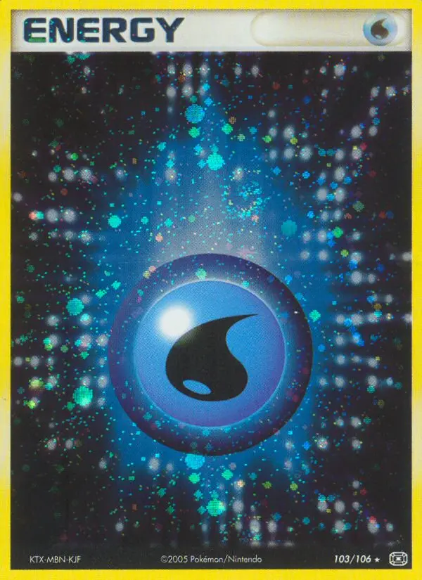 Water Energy Rare Pokemon card #103 from Emerald