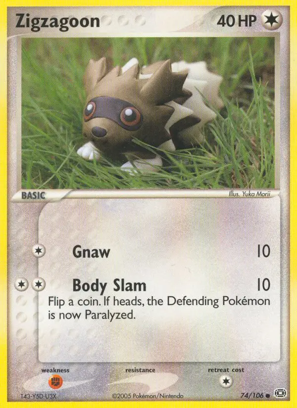 Zigzagoon Common Pokemon card #74 from Emerald