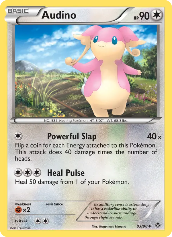 Audino Uncommon Pokemon card #83 from Emerging Powers