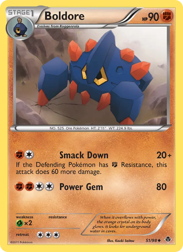 Boldore Uncommon Pokemon card #51 from Emerging Powers
