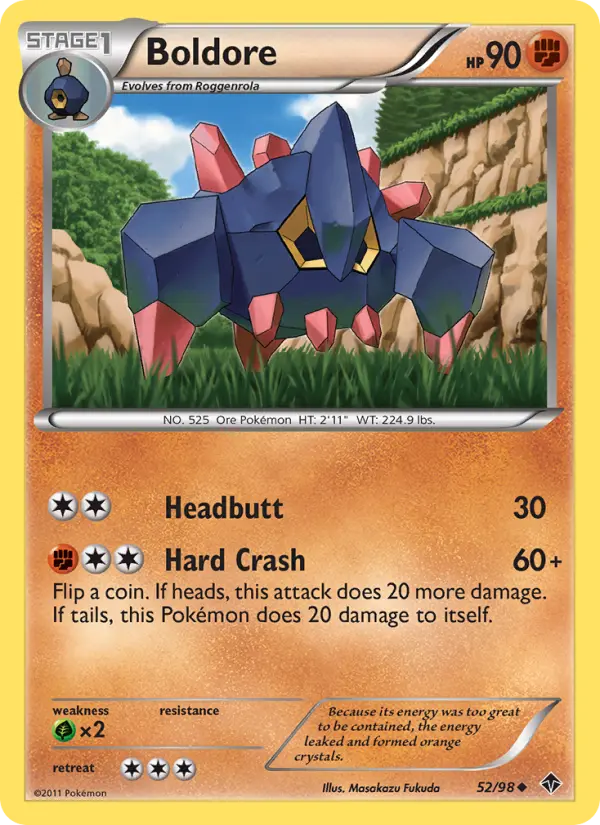 Boldore Uncommon Pokemon card #52 from Emerging Powers