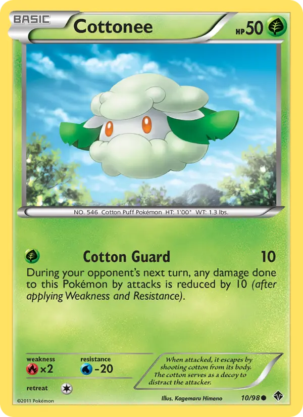 Cottonee Common Pokemon card #10 from Emerging Powers