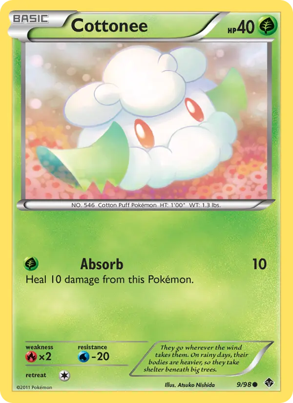 Cottonee Common Pokemon card #9 from Emerging Powers