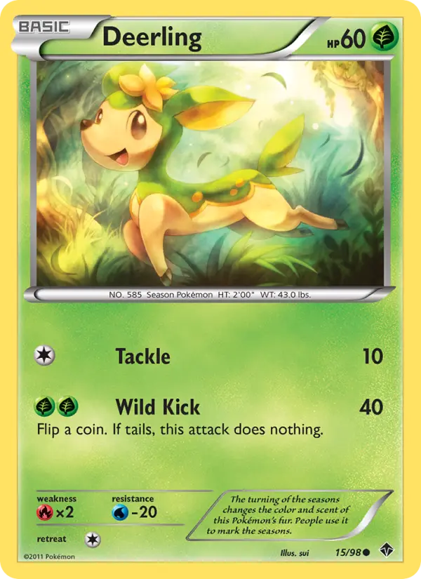 Deerling Common Pokemon card #15 from Emerging Powers