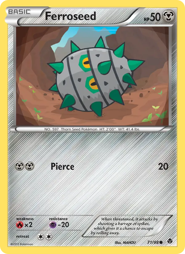 Ferroseed Common Pokemon card #71 from Emerging Powers