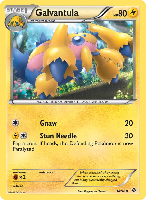 Galvantula Uncommon Pokemon card #34 from Emerging Powers