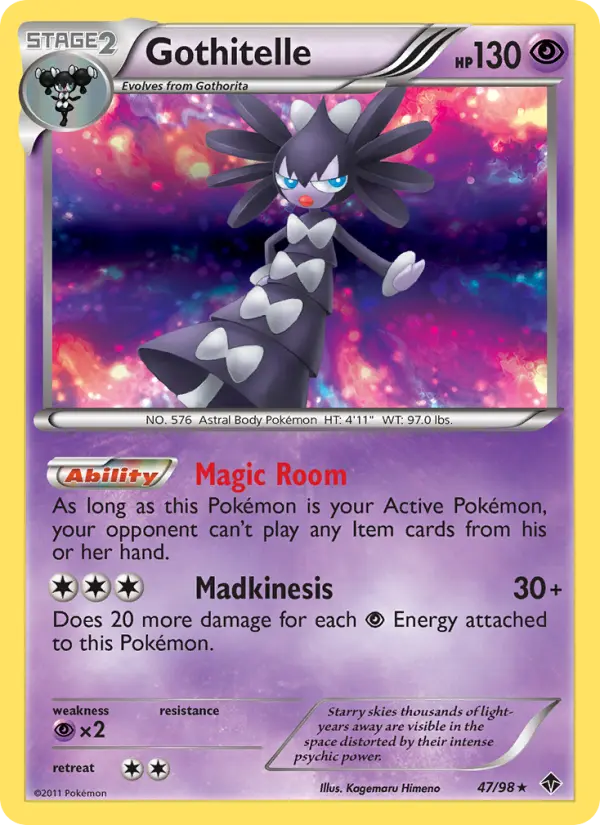 Gothitelle Rare Pokemon card #47 from Emerging Powers
