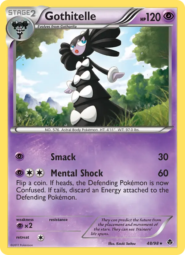 Gothitelle Rare Pokemon card #48 from Emerging Powers