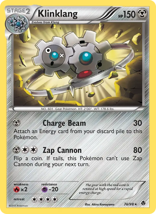 Klinklang Rare Pokemon card #76 from Emerging Powers