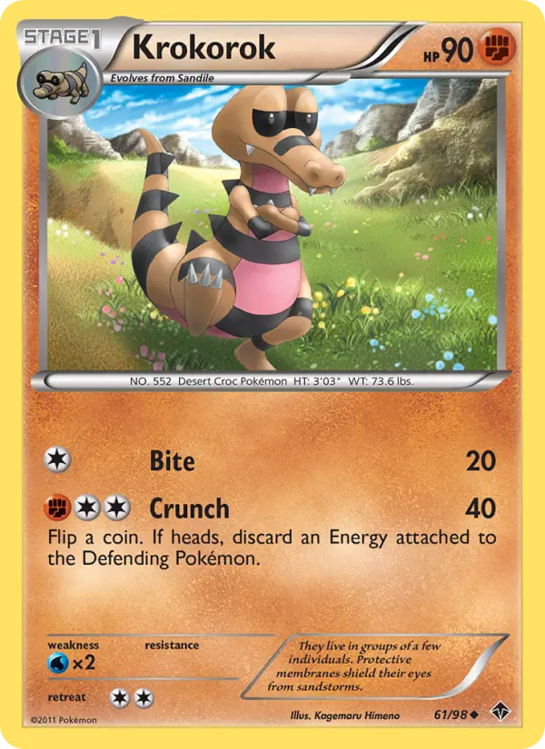 Krokorok Uncommon Pokemon card #61 from Emerging Powers