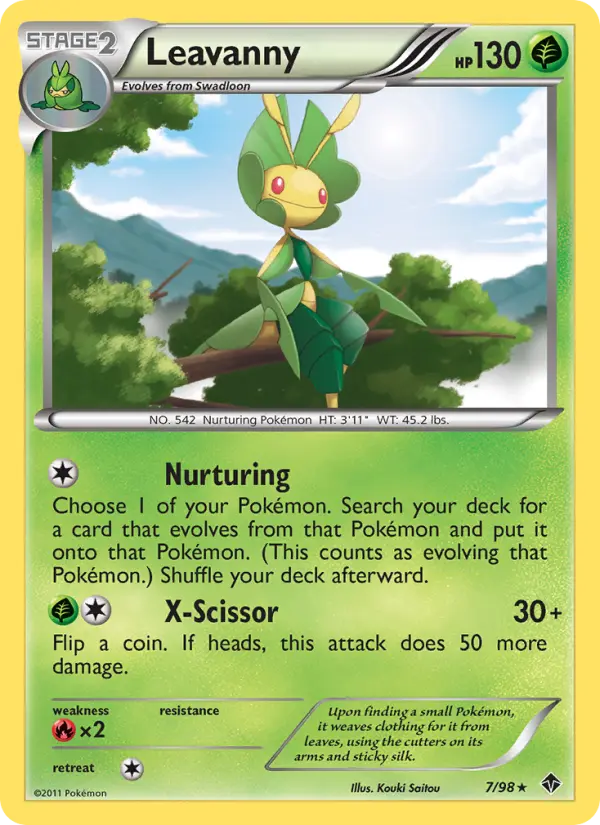 Leavanny Rare Pokemon card #7 from Emerging Powers