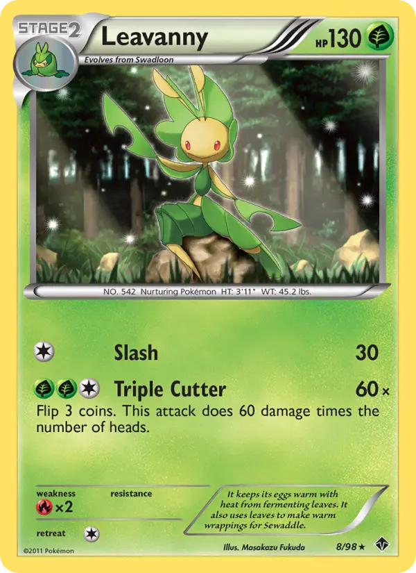 Leavanny Rare Pokemon card #8 from Emerging Powers