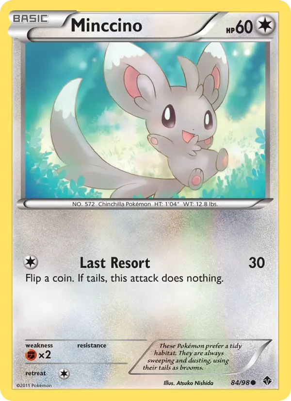 Minccino Common Pokemon card #84 from Emerging Powers