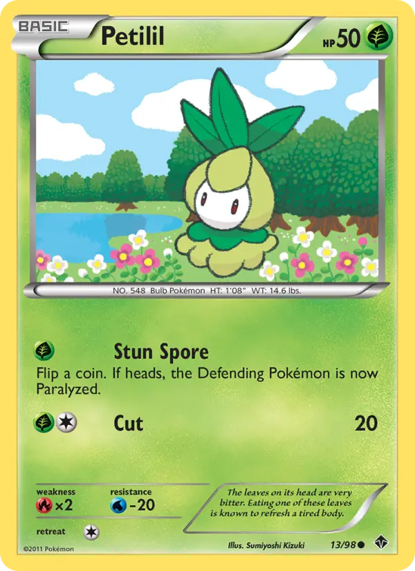 Petilil Common Pokemon card #13 from Emerging Powers