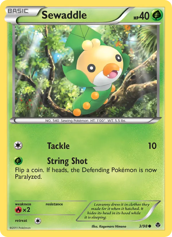 Sewaddle Common Pokemon card #3 from Emerging Powers