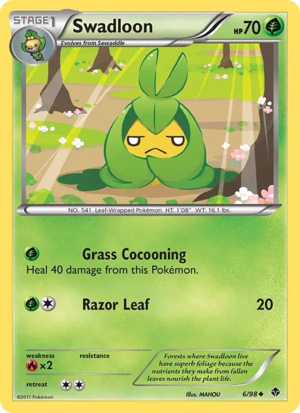 Swadloon Uncommon Pokemon card #6 from Emerging Powers