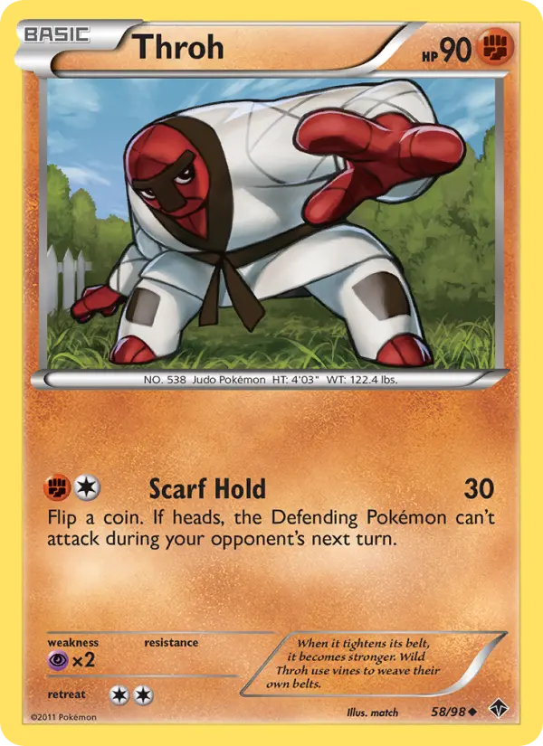 Throh Uncommon Pokemon card #58 from Emerging Powers