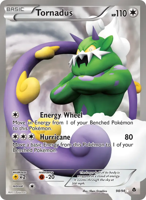 Tornadus Ultra Rare Pokemon card #98 from Emerging Powers