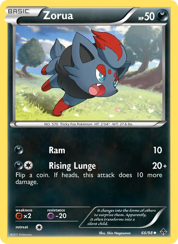 Zorua Uncommon Pokemon card #66 from Emerging Powers