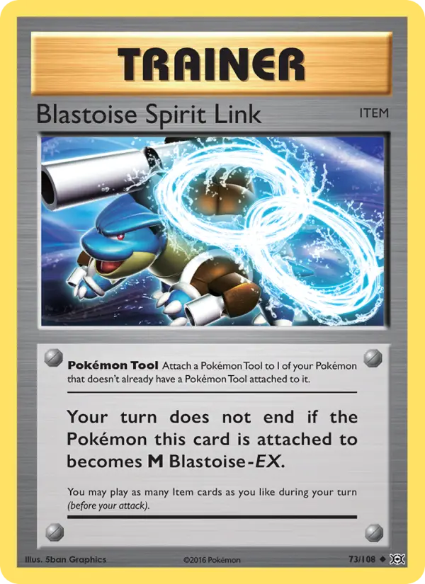 Blastoise Spirit Link Uncommon Pokemon card #73 from Evolutions
