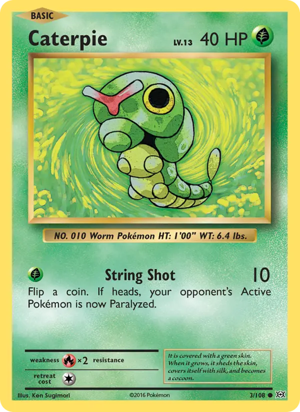 Caterpie Common Pokemon card #3 from Evolutions