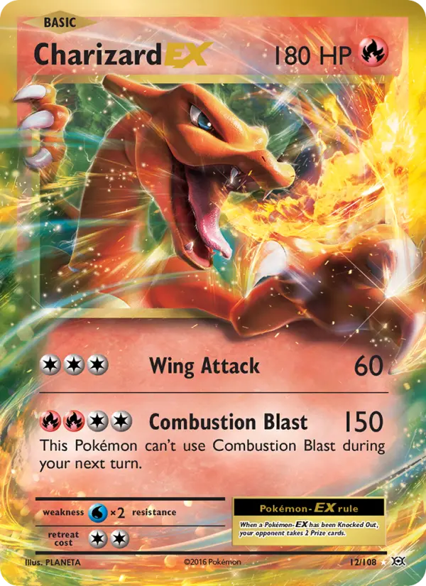 Charizard EX Ultra Rare Pokemon card #12 from Evolutions