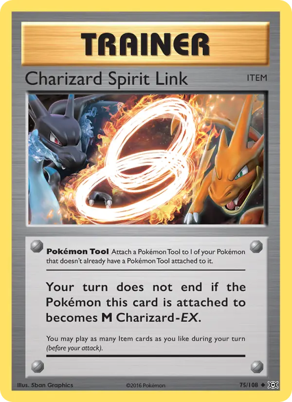 Charizard Spirit Link Uncommon Pokemon card #75 from Evolutions