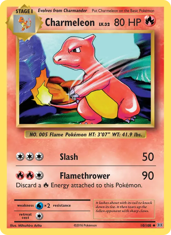 Charmeleon Uncommon Pokemon card #10 from Evolutions