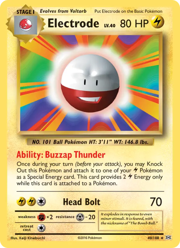 Electrode Rare Pokemon card #40 from Evolutions