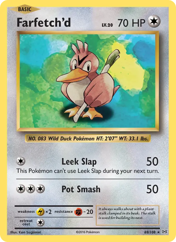 Farfetch'd Rare Pokemon card #68 from Evolutions