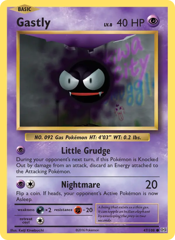 Gastly Common Pokemon card #47 from Evolutions