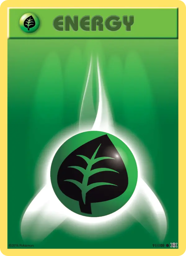 Grass Energy Common Pokemon card #91 from Evolutions