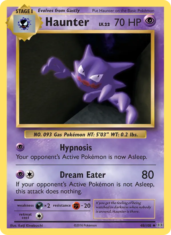 Haunter Uncommon Pokemon card #48 from Evolutions