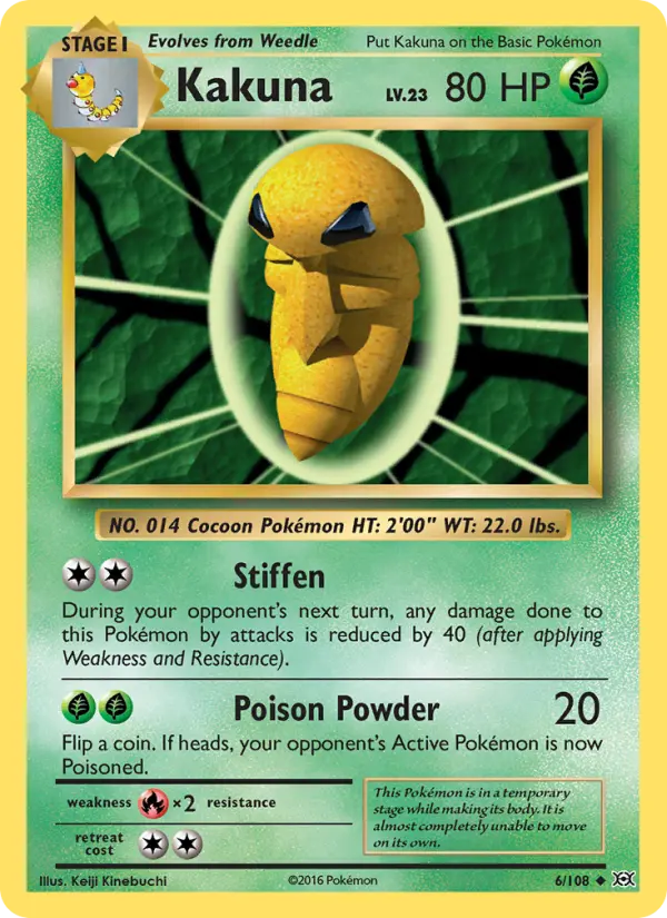Kakuna Uncommon Pokemon card #6 from Evolutions
