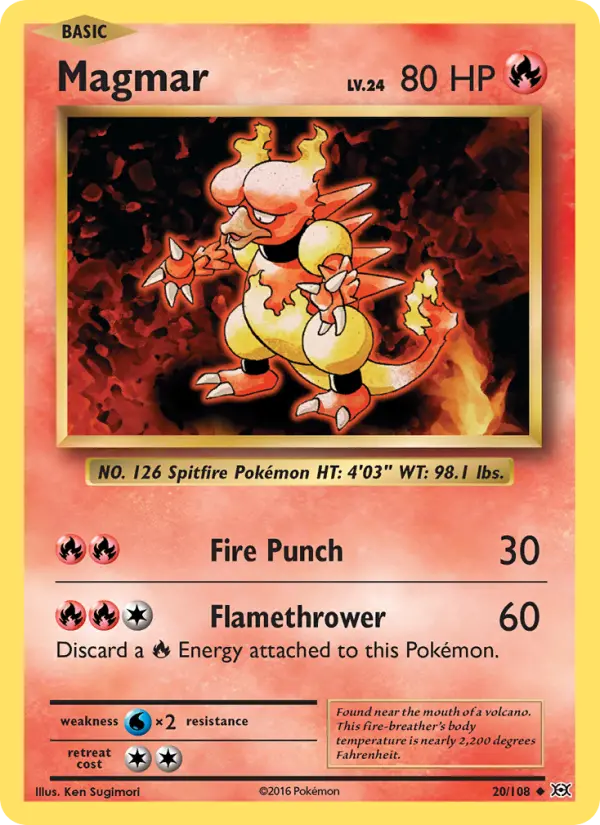 Magmar Uncommon Pokemon card #20 from Evolutions