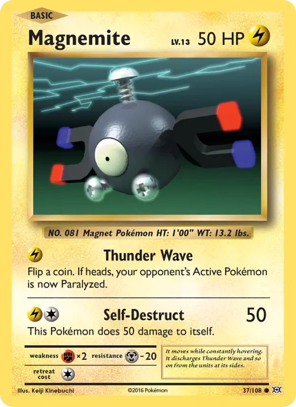 Magnemite Common Pokemon card #37 from Evolutions