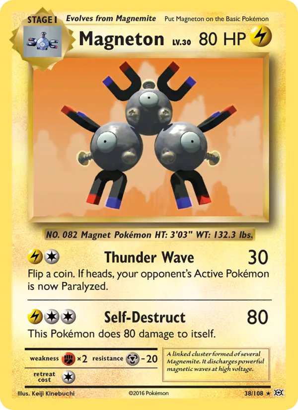 Magneton Rare Pokemon card #38 from Evolutions