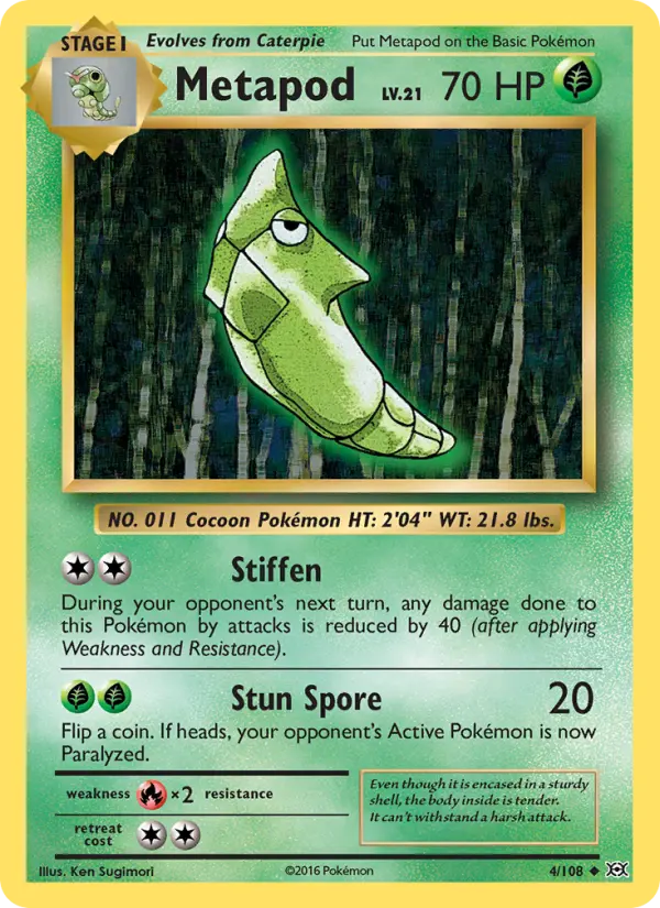 Metapod Uncommon Pokemon card #4 from Evolutions