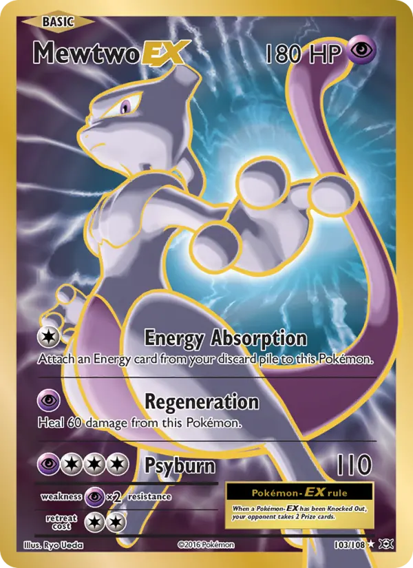 Mewtwo EX Ultra Rare Pokemon card #103 from Evolutions