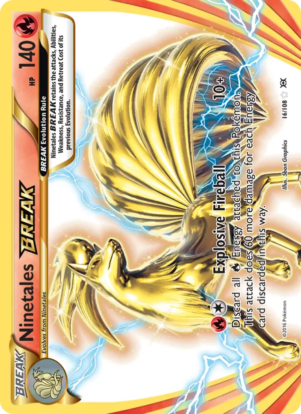 Ninetales BREAK Ultra Rare Pokemon card #16 from Evolutions