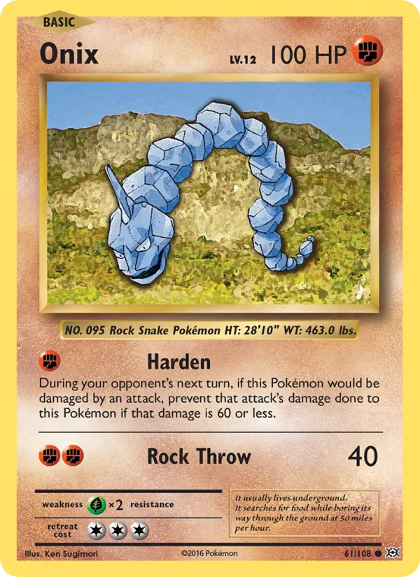 Onix Common Pokemon card #61 from Evolutions