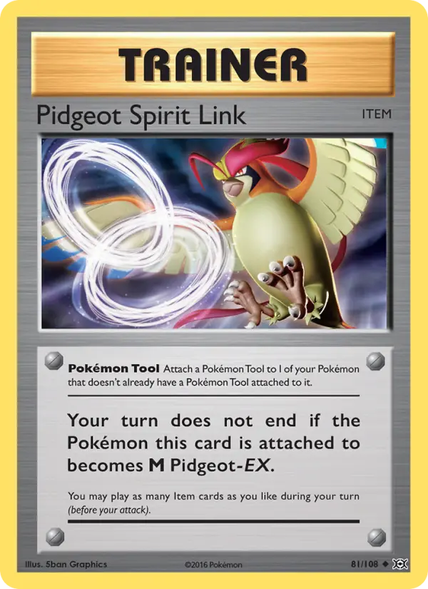 Pidgeot Spirit Link Uncommon Pokemon card #81 from Evolutions