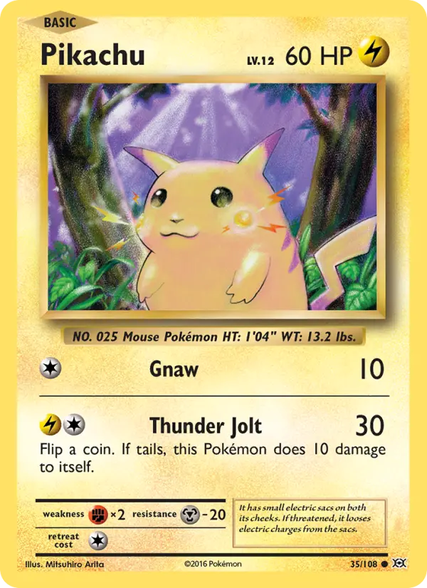 Pikachu Common Pokemon card #35 from Evolutions