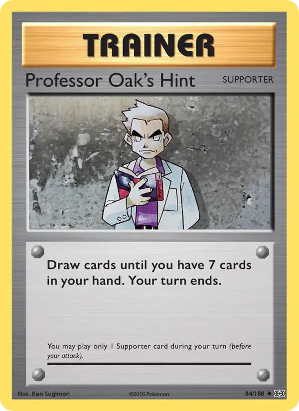 Professor Oak's Hint Uncommon Pokemon card #84 from Evolutions